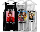 Personalised Tank Top Custom Photo Text Vest Printed Sleeveless Tee